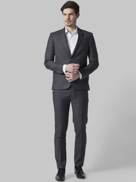 

Park Avenue Men Grey Checked Regular-Fit Formal Suit