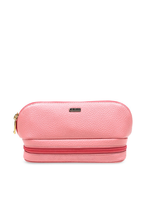

Da Milano Pink Textured Leather Travel Pouch