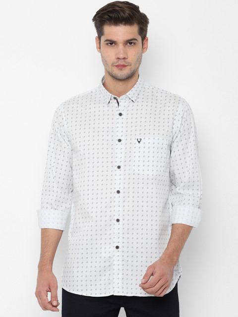 

Allen Solly Men White Slim Fit Printed Casual Shirt
