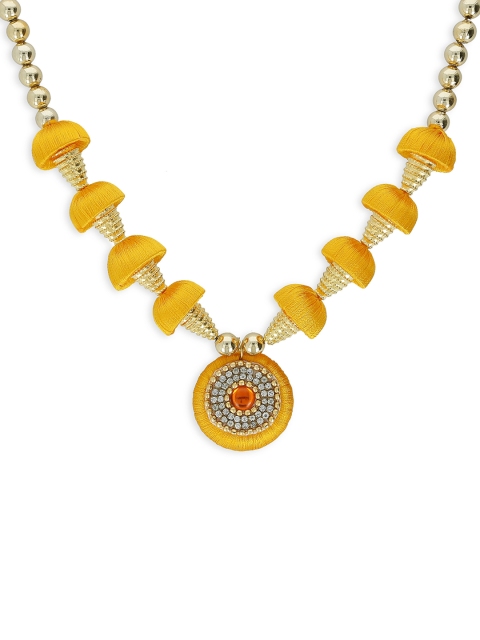 

AKSHARA Girls Alloy Gold-Plated & Yellow Handcrafted Necklace
