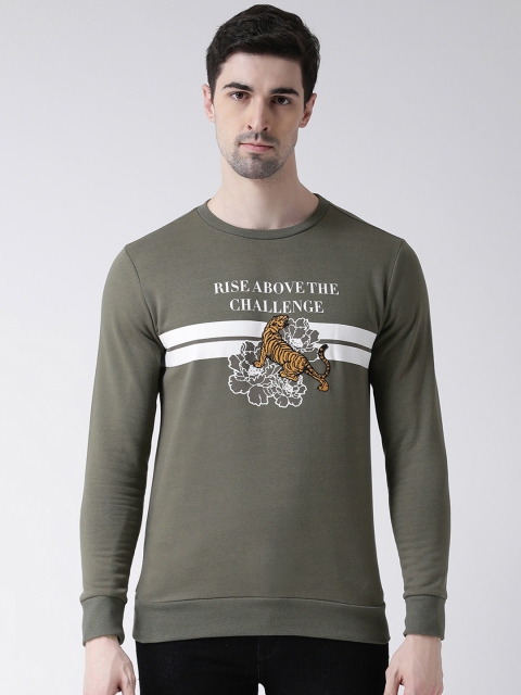 

Leo Sansini Men Olive Green Embroidered Sweatshirt