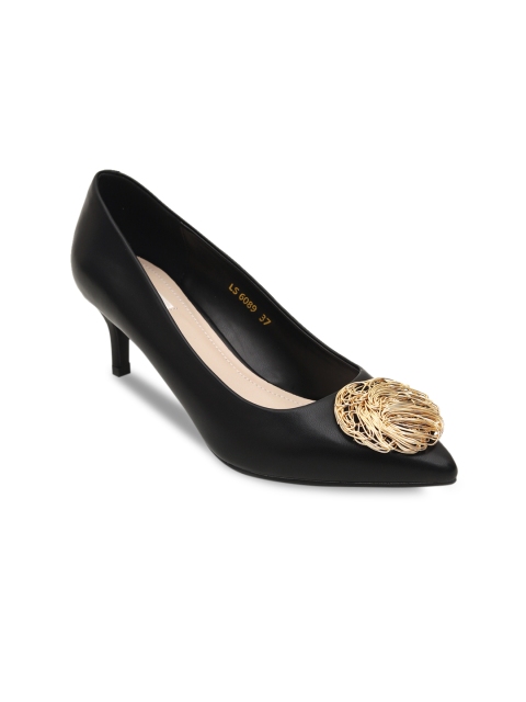 

ROSSO BRUNELLO Women Black Solid Pumps