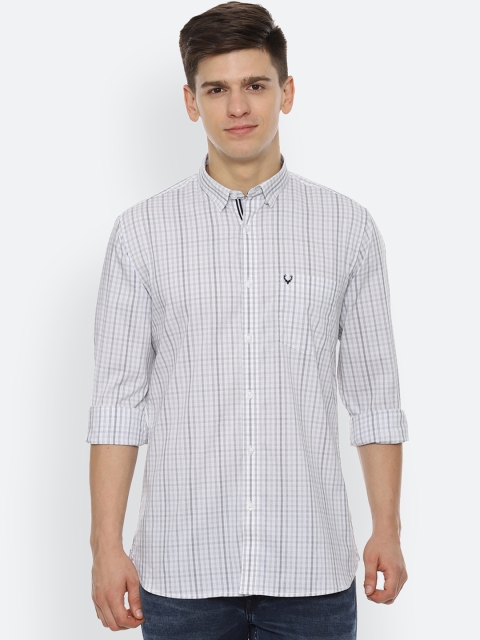 

Allen Solly Men White Slim Fit Checked Casual Shirt
