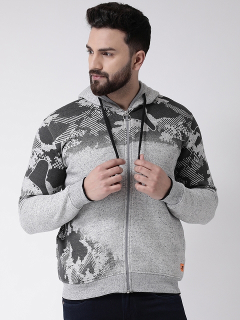 

Club York Men Grey Camouflage Hooded Sweatshirt