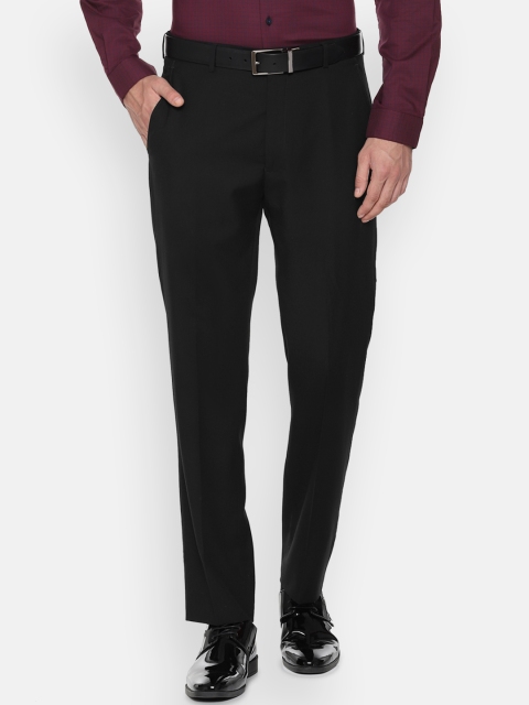 

Louis Philippe Men Black Regular Fit Solid Formal Trousers