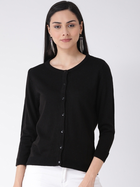 

Club York Women Black Solid Cardigan Sweater