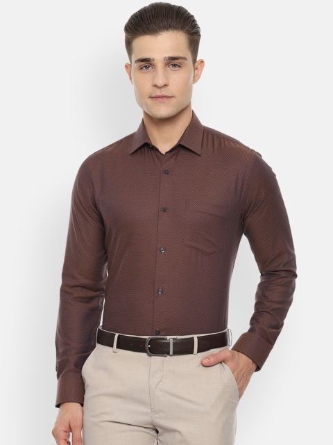 

Van Heusen Men Brown Slim Fit Printed Formal Shirt