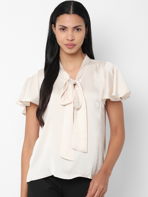 

Allen Solly Woman Cream-Coloured Solid Top