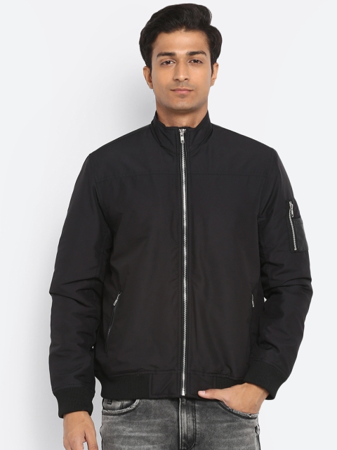 

Mufti Men Black Solid Bomber Jacket