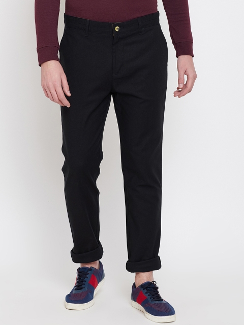 

JUMP USA Men Black Slim Fit Solid Regular Trousers