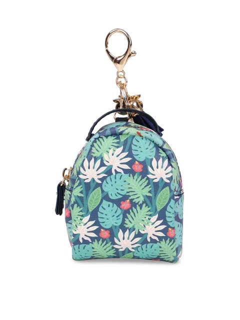 

Chumbak Navy Blue & Teal Printed Tasselled Purse