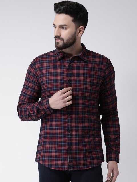 

Club York Men Red & Black Slim Fit Checked Casual Shirt
