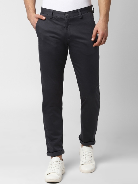 

Peter England Casuals Men Grey Slim Fit Solid Regular Trousers