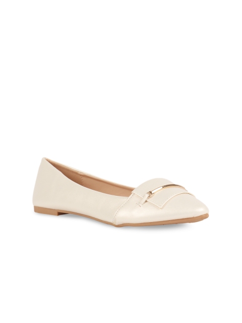 

Addons Women Cream-Coloured Solid Ballerinas