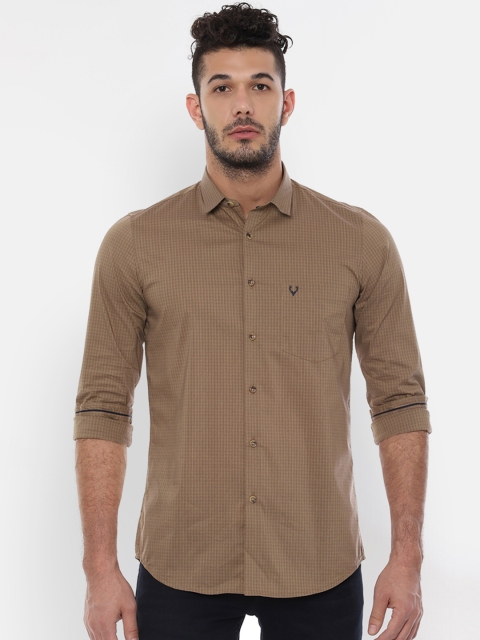 

Allen Solly Men Khaki Slim Fit Checked Casual Shirt