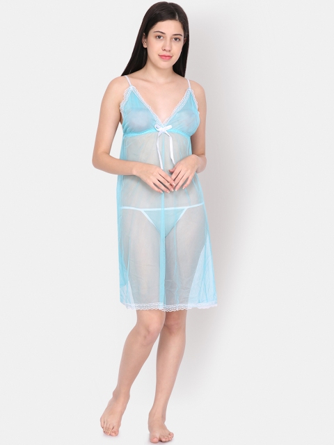 

Ms.Lingies Blue Solid Baby Doll MS110-E303