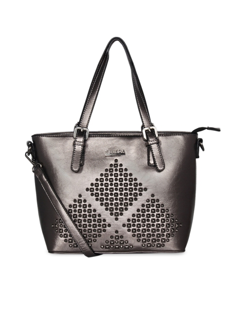 

ESBEDA Gunmetal-Toned Embellished Shoulder Bag, Metallic
