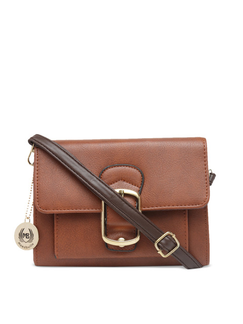 

Moedbuille Tan Brown Solid Sling Bag