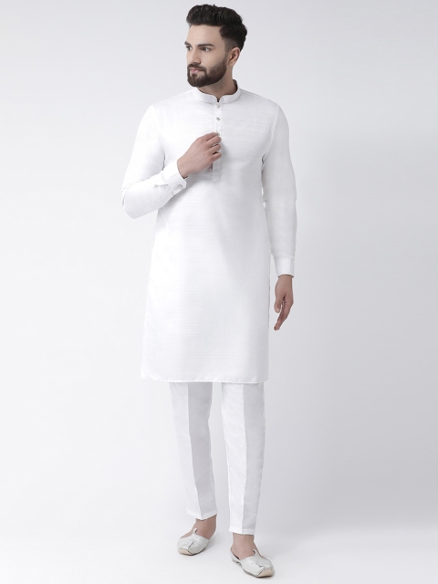 

I Know Men White Solid Straight Kurta