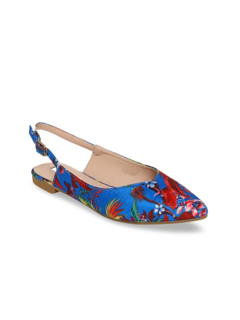 

ELLE Women Blue Printed Ballerinas
