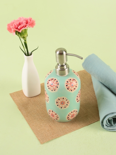 

Chumbak Teal-Green & Peach Printed Serene Streams Soap Dispenser