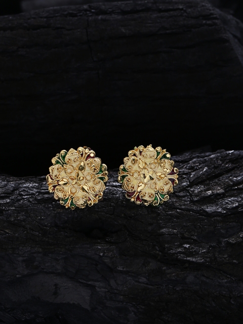 

ZeroKaata Gold-Plated Handcrafted Floral Studs