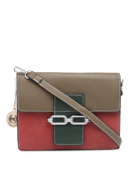 

Moedbuille Red & Brown Colourblocked Sling Bag