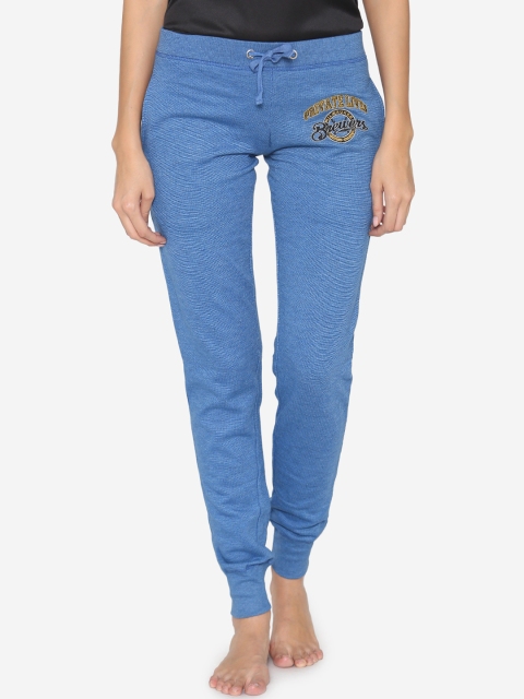 

Private Lives Women Blue Solid Knitted Woolen Lounge Pants