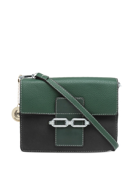 

Moedbuille Green & Black Colourblocked Sling Bag