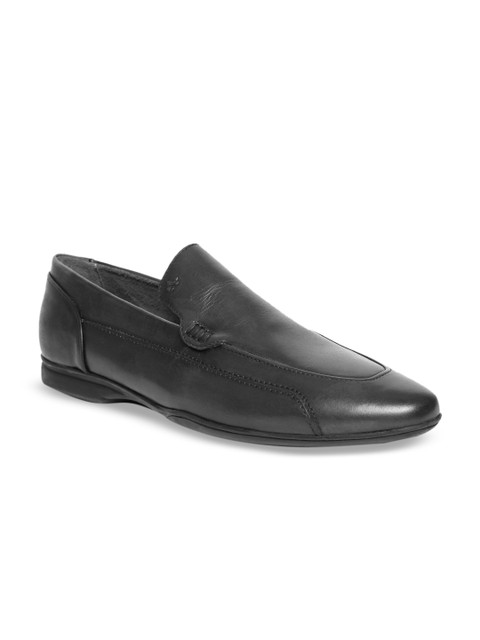 

Arrow Men Grey Solid Leather Semi-Formal Slip-On Shoes