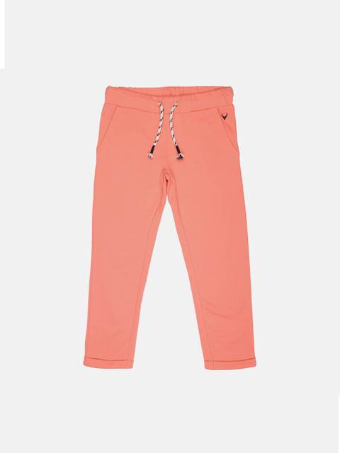 

Allen Solly Junior Girls Peach Solid Straight-Fit Track Pants