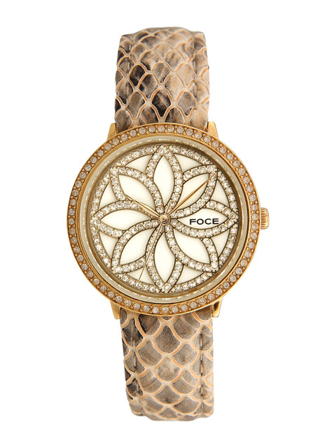 

FOCE Women Cream-Coloured Analogue Watch FAWW21GGL