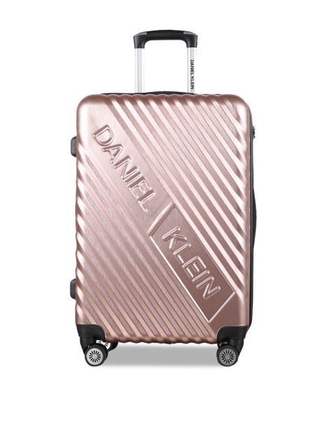 

Daniel Klein Unisex Rose Gold-Toned Textured Hard-Sided Cabin Trolley Suitcase