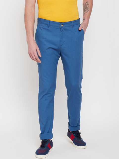 

JUMP USA Men Blue Slim Fit Solid Regular Trousers