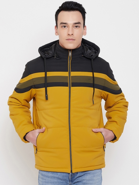 

Okane Men Mustard Yellow Colourblocked Puffer Jacket