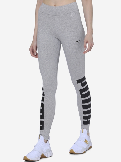 

Puma Women Grey Melange Solid Tights