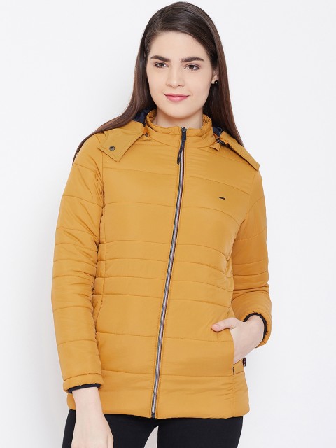 

Okane Women Mustard Yellow Solid Puffer Jacket