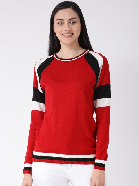 

Club York Women Red Solid Pullover Sweater