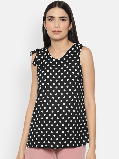 

Van Heusen Woman Black & Off-White Printed Top