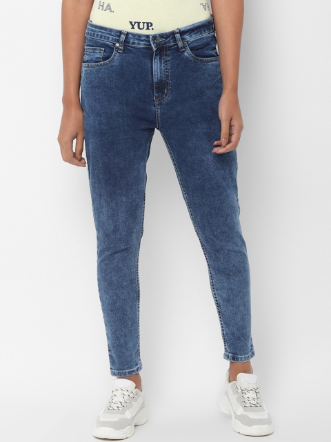 

People Women Blue Regular Fit Mid-Rise Clean Look Stretchable Jeans