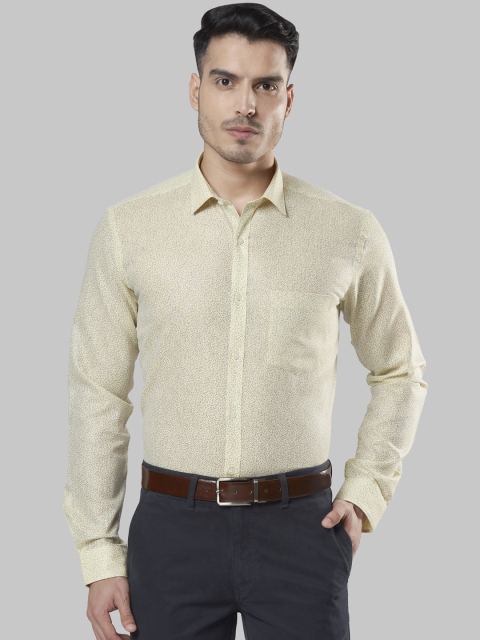 

Next Look Men Yellow Slim Fit Printed Formal Shirt