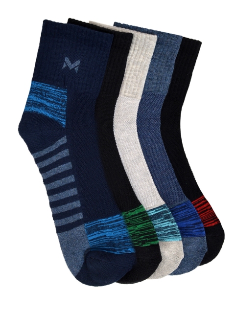 

MARC Men Pack Of 5 Patterned Calf Length Socks, Blue
