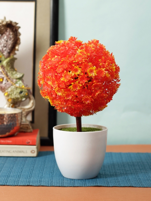 

Aesthetic Home Solutions Orange & Yellow Autumn Leaves Plant With White Pot