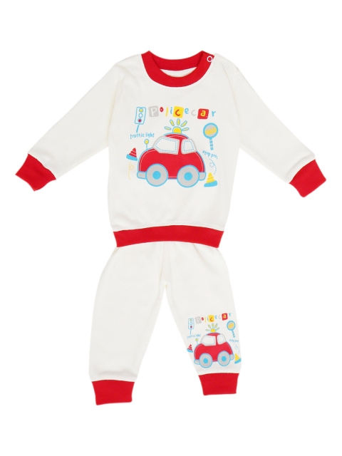 

Chipbeys Unisex White & Red Printed Clothing Set