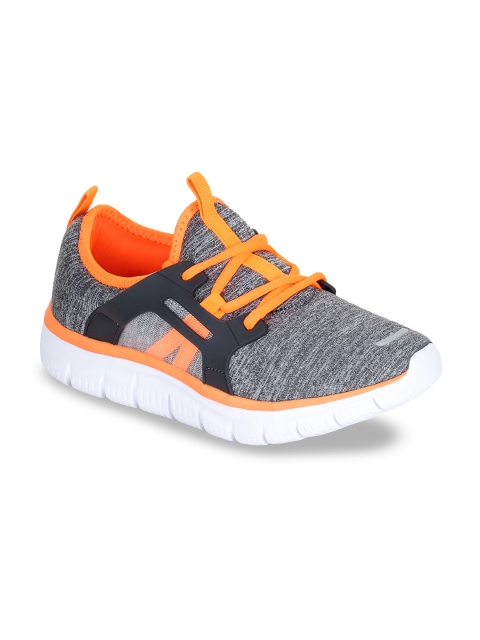 

REFOAM Women Grey & Orange Flyknit Sneakers