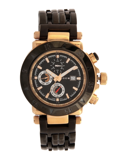 

FOCE Men Black & Gold-Toned Analogue Watch FCMW135GBRM