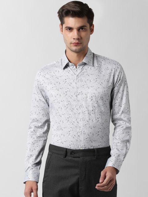 

Peter England Elite Men Grey & Blue Slim Fit Printed Formal Shirt