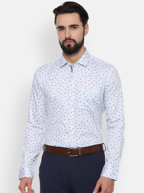 

Van Heusen Men Blue Slim Fit Printed Formal Shirt