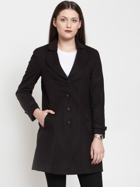 

AUDSTRO Women Black Solid Acrylic Overcoat
