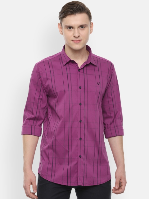 

Allen Solly Men Purple & Black Slim Fit Checked Casual Shirt